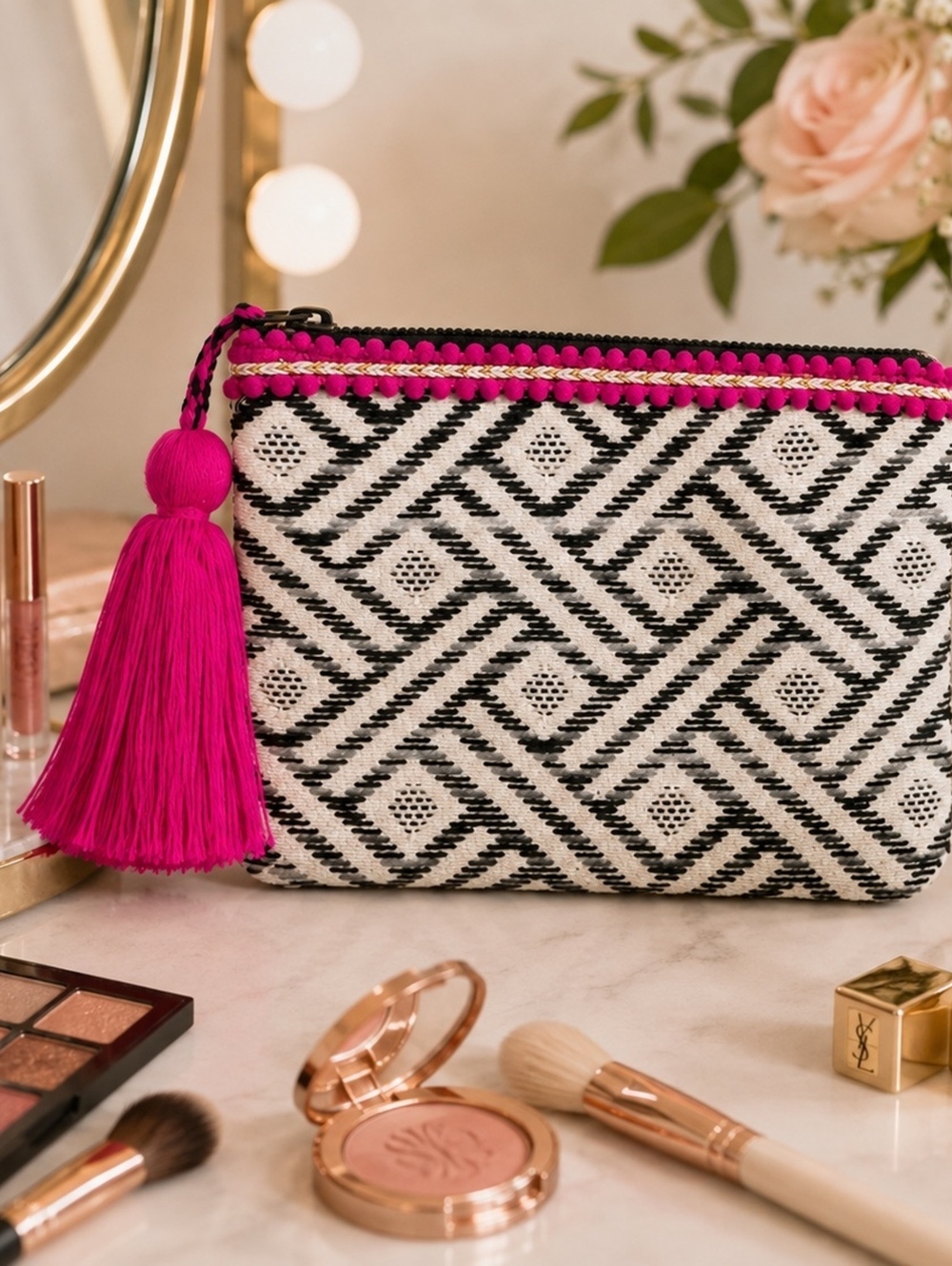 Boho Jen & Co Handcrafted Geometric Clutch/Makeup Bag
